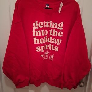Red Holiday Spirits Sweatshirt size 4X New with tags